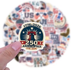 50 PACK USA AMERICA ANNIVERSARY 250 YEARS 1776 2026 Sticker Decal Bulk Lot Set