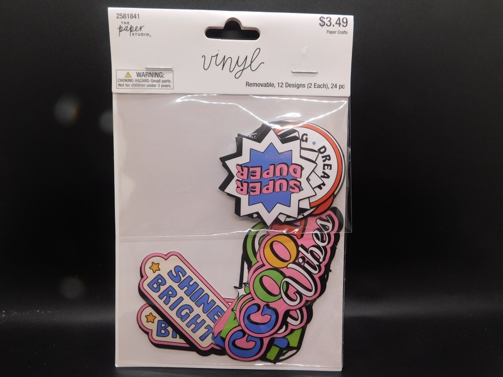 The paper studio vinyl removable 12 designs 24pc good vibes, super duper