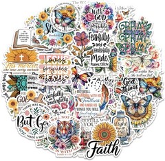 100 Unique Christian Stickers – Floral & Butterfly Designs for Daily Inspiration