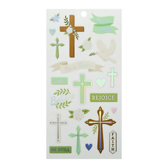 Cross Faith He Has Risen Religious Stickers Crafts Planner Supply Scrapbook