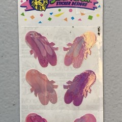 NEW Vintage SANDYLION Mother of Pearl 12 Shiny Pink Ballet Slipper Stickers