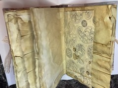 9 X 6 Handmade journal W/ Coffee dyed Paper. Hard cover