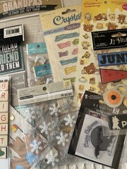 Large Lot Emphera Embellishments, Stamps, Paper More Holiday Included Stamperia