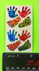 Vintage Hambly Hands & Feet Prints Sparkly Sticker Sheet