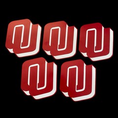 Lot of 5 Oklahoma University OU Sooners Die Cut Scrapbooking 8.5″x7″ Card Stock