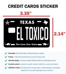 El Toxico Credit Card Skin Cover Vinyl Stickers (4 Pack) Texas Sticker Toxic