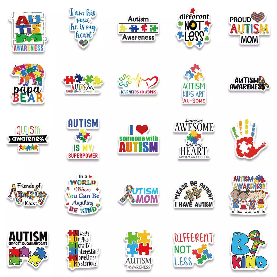 20 Pack Autism Awareness Stickers FREE SHIPPING SHIPS FREE FROM THE USA