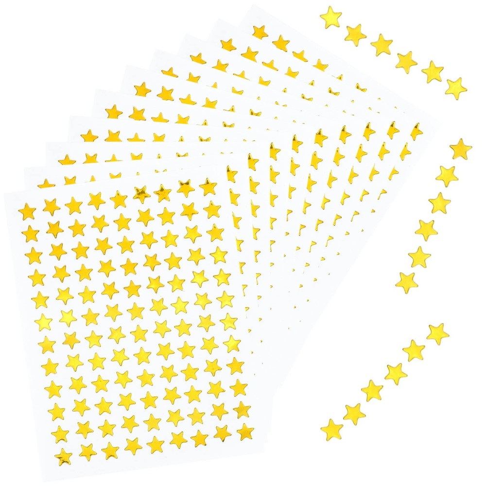1080 Pcs 10 Sheets Tiny Gold Star Stickers, 0.3″ Diameter Small Reward Sticke…