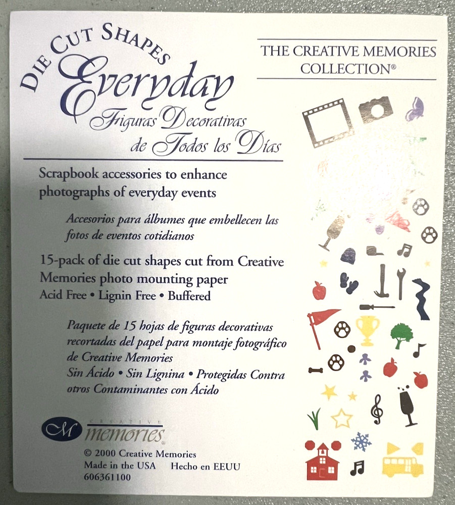 Creative Memories Die Cut Shapes on Photo Mounting paper Assorted Themes(C12A32)