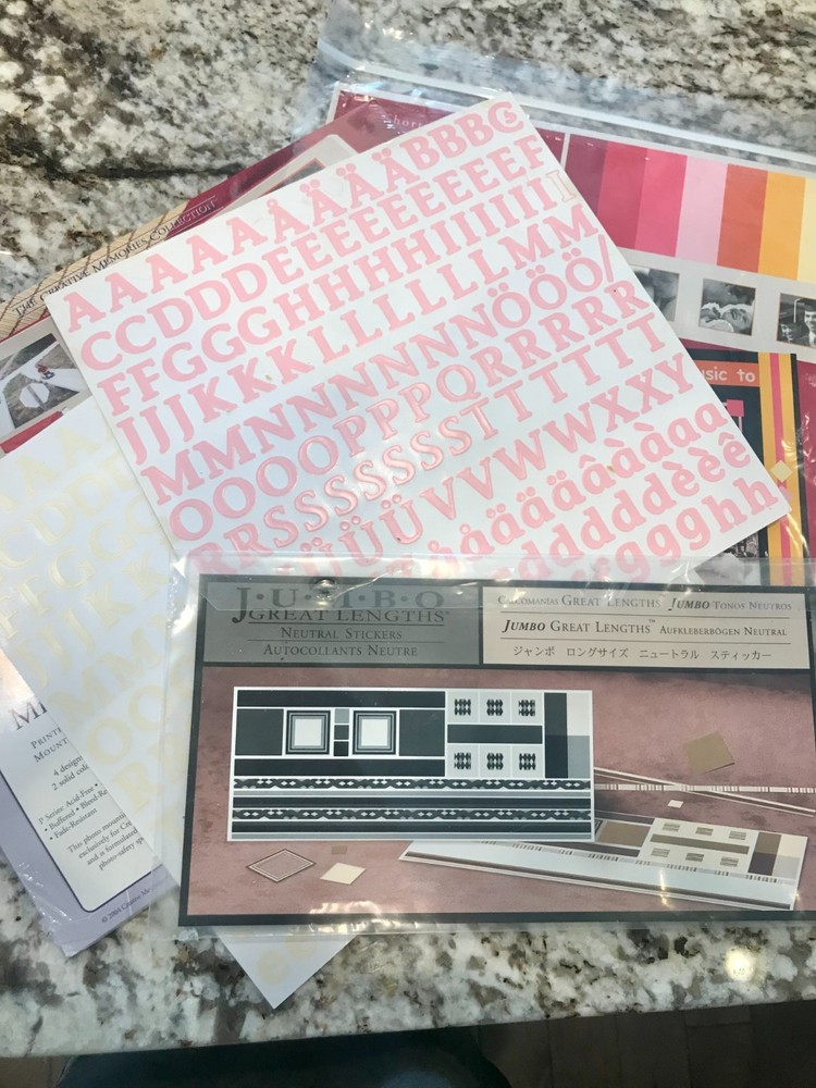 Creative Memories Photo Mounting Paper and Stickers Lot. *FLAW* NIP!