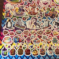 Lisa Frank 2 Sticker Sheets Tiger, Birthday, Halloween, Xmas, Kittens Unicorns