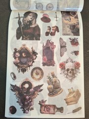 30 Pg Sticker Book Gothic Night Castle & 20 Sheets Ephemera Papers 50 Pgs Total