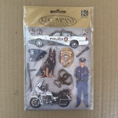 Police Officer K-9 Dog 3D Stickers New Pack Plus Extras K&C Co Scrapbook