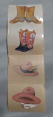 Vintage Mary Engelbreit Stickers 90s 1991 COWBOY BOOTS & HATS 4 pieces
