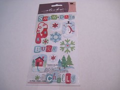 Scrapbooking Crafts Sticker Pack EK Success Sticko Snow Days Man Red Green Burr