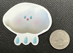 Rain Cloud With Rain Drops Sticker. NEW. Non-Stuck.