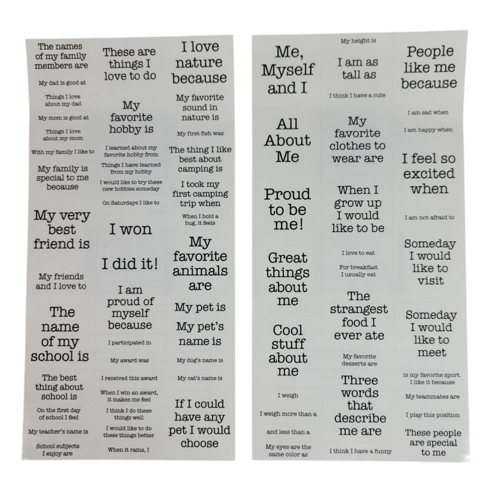 Close to My Heart Reflections Stickease X5746 Journaling Prompts About Me NEW