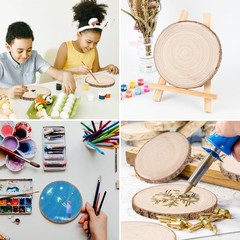 Maputune 4 Pcs 8-9 inches Large Unfinished Wood Slices for Centerpieces, Natu…