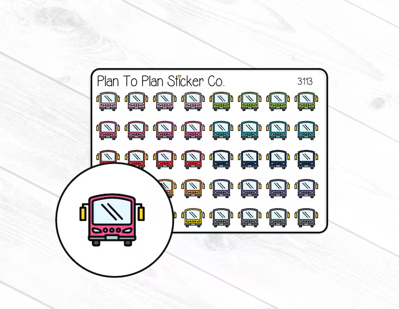 3113~~City Transit Bus Planner Stickers.