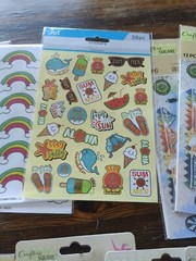 HUGE LOT of Stickers, Iron On, transfers Craft Lot w/12″x9″ Zippered storage bag