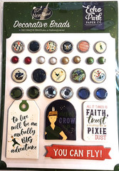 Echo Park Peter Pan Brads & Chipboard Lost In Neverland Scrapbook Embellishment