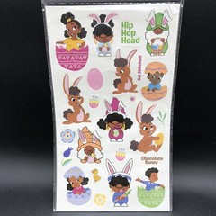Black Paper Party Easter Stickers 32 Sheets Chocolate Bunny Kids Bundle 4 Packs