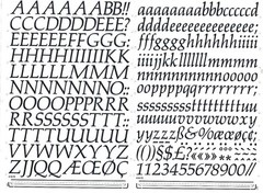 MECANORMA Dry Transfer Lettering 416.72 CLN #674 PALATINO ITALIC 20mm