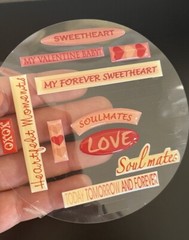 Vintage Valentines Day Stickers Mixed Love, Phrases, Candy Hearts – Partials