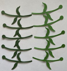 GREEN DARK STEMS MIX 1 Die-cut Embellishment(10pc)Jolee’s •Garden•Christmas•
