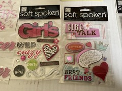 Scrapbook Dimensional Sticker Lot- Girl Themed, Flowers, Friends Sisters