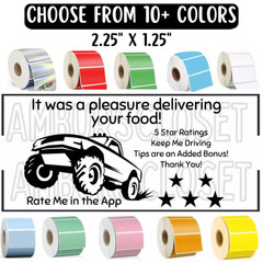50 DoorDash UberEATS Grubhub Delivery 2.25″ STICKERS LABELS SCRATCH RESISTANT