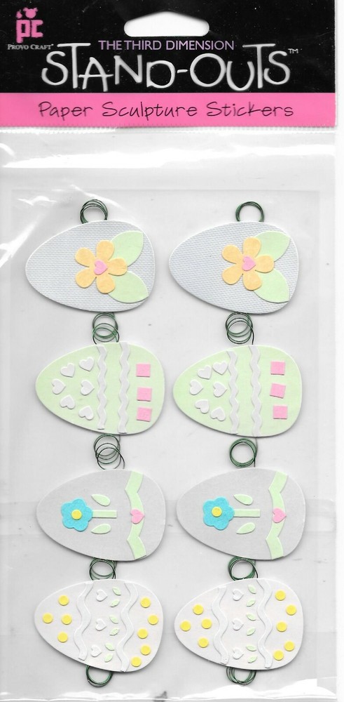 PROVOCRAFT Paper Sculpture Stand Outs Stickers Easter Egg Borders Holiday