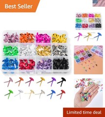Versatile 180-Piece Mini Brads Set – 12 Color Paper Fasteners for DIY Projects