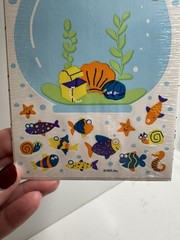 American Greetings Sticker World Vintage Cat & Fish Bowl Activity Stickers
