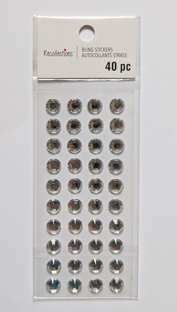 Clear Silver Rhinestones Bling Gems Scrapbooking Stickers By Recollections
