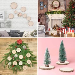 Maputune 4 Pcs 8-9 inches Large Unfinished Wood Slices for Centerpieces, Natu…