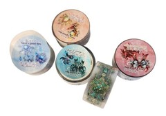 5-Piece Decorative PET Tape Set With Intricate Jewel Design In Multicolor