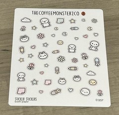 NEW TheCoffeeMonsterzCo “Sticker Stickers” Washi Paper Sheet TCMC