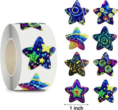 1000Pcs Space Star Stickers for Kids Boy Girl Teacher Colorful Pentagram Childre