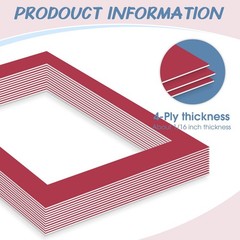 , 10 Pack Picture Frame Mats, 8×10 China Red Mattes with Core Bevel Cut 4.5×6…