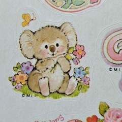 Rare 1980 Vintage Mark I Chicago SS25 Flowers Sticker Sheet Cute Animals Floral