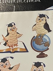 Vintage Graduation Owls Cute Birds Stickers 36 Stickers NIP NOS