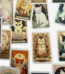 10pc NEW Cat Kitty Tarot Card Stickers Mystical Laptop Bottle Journal Decals