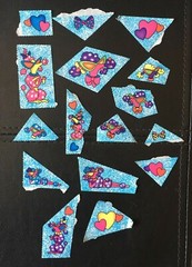 Vintage 1989 Lisa Frank Single Stickers S119 Poodle Dog Sunglasses Hearts Bows