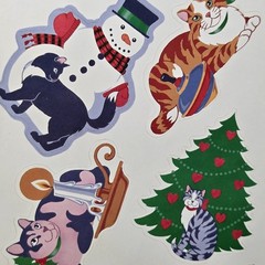 Vintage 1984/86 Current Cats Jumbo Sticker Pack, 8 Partial Sheets 2 Full Sheets