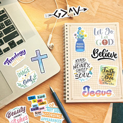 200 Inspirational Christian Stickers for Water Bottles, Journaling, and Crafts
