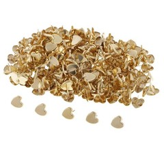 200 PCS Heart Shaped Metal Iron Brads Paper Fasteners Craft Embellishments
