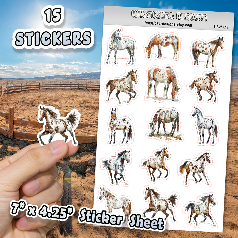 Appaloosa Horse Stickers, for Journals, Scrapbooks, Planners, Glossy, Matte