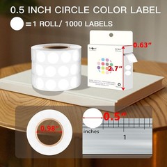 1000 Pack White 0.5 Inch Round Dot Stickers – Color Code Labels for Every Need