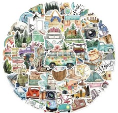 10pcs Traveling Adventure Stickers- Scrapbook, Journal, DIY Crafts & Card Making